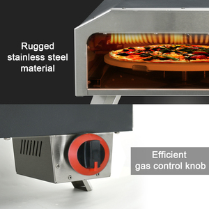 En promotion : Four à pizza au gaz portable en acier inoxydable de 12 pouces pour l'intérieur et l'extérieur avec <span class=keywords><strong>pierre</strong></span> rotative - Product Image 2