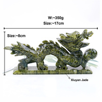 Sculpture Feng Shui en gros, dragon chinois en pierre précieuse naturelle, statue de dragon en jade Yiuyan pour la décoration de la maison