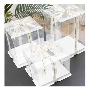 New Arrival Elegant Large PVC PET Tall Cake Boxes For Diy Gifts