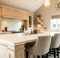 Meubles de cuisine modulaires sur mesure en laque, avec îlot cascade, pour toute la maison