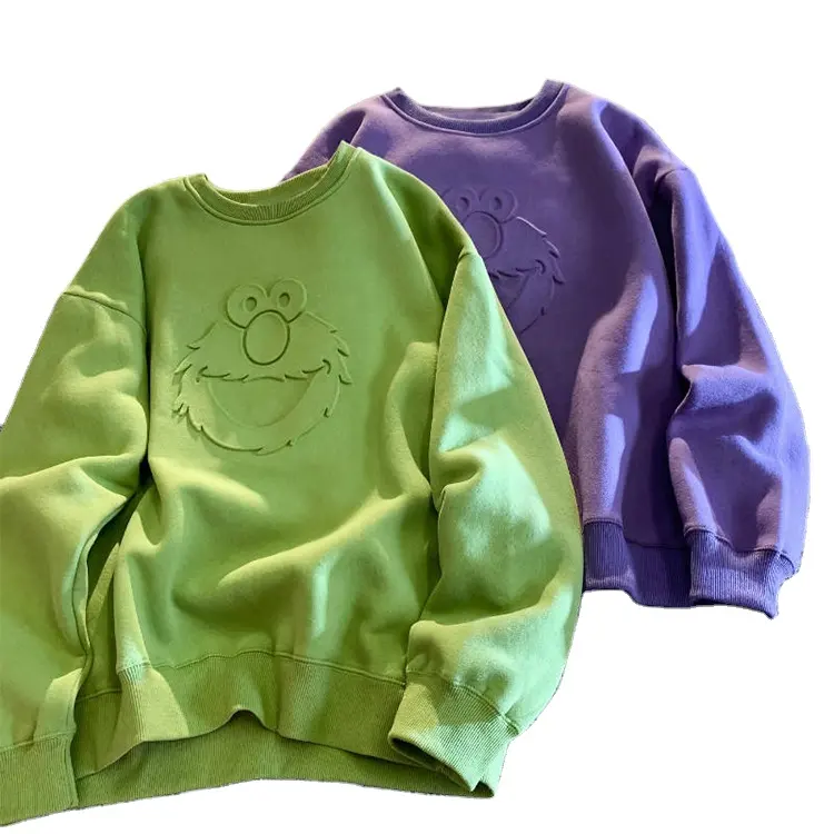 OEM vente en gros chandail à gaufrage personnalisé logo en relief 3d sweat à capuche en coton épais et éponge française sweat à capuche gaufré