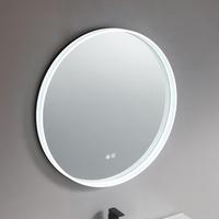 Miroir de salle de bain LED moderne, étanche, avec meuble flottant, vasque en céramique et bois massif