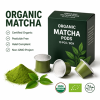 Capsules de Matcha Bio Premium, Capsules de Thé Vert Matcha Bio Sans Sucre Ajouté, Poudre de Matcha en Dosettes, Complément Alimentaire Naturel à Base de Thé