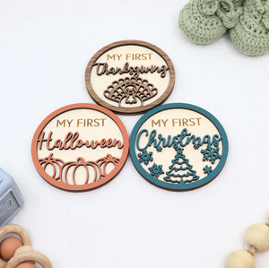 PAFU Hello World Sign 3D First Holidays Milestone Discs pour photos de bébé, disques gravés pour marquer les étapes importantes de bébé - Product Image 4