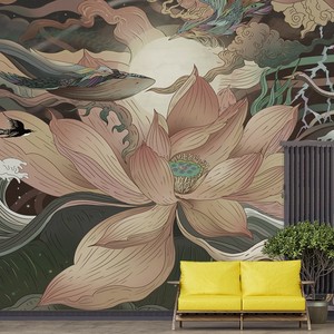 Dormitorio principal Lotus decorado <span class=keywords><strong>pared</strong></span> tela Tv Fondo tela Mural <span class=keywords><strong>papel</strong></span> tapiz sala de estudio <span class=keywords><strong>papel</strong></span> de <span class=keywords><strong>pared</strong></span> especial para habitación de niños - Product Image 3