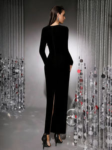 Abito <span class=keywords><strong>da</strong></span> sera formale Casual elegante <span class=keywords><strong>e</strong></span> modesto <span class=keywords><strong>da</strong></span> donna con fasciatura personalizzata OEM Factory - Product Image 5