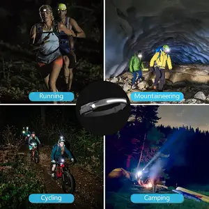 300 Lm Camping Helmet Flashlight Headlight Silicone COB Sensor Head Lamp Light Type-c Rechargeable Led Headlamps