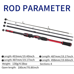 Caña de Pescar Portátil Wildtrek de 1.8M, 4 Secciones, Fibra de Carbono, para Pesca de <span class=keywords><strong>Carpa</strong></span>, <span class=keywords><strong>con</strong></span> Férula y Empuñadura de EVA - Product Image 4