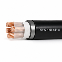 Câble d'alimentation blindé en acier avec conducteur en cuivre 4 brins XLPE PVC 0,6/1KV pour câblage souterrain, construction de bâtiments 4*95mm2