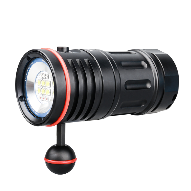 For DF50 Aluminum Alloy IP68 1000LM Scuba Diving Flashlight Underwater Camping 70M Red UV Camera Photography Video Lights