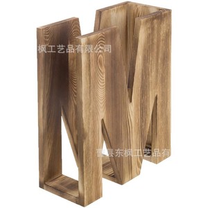 Wooden Letter M <b>Bookend</b> Desk Organizer Storage Rack For Office Home Decor - Product Image 5