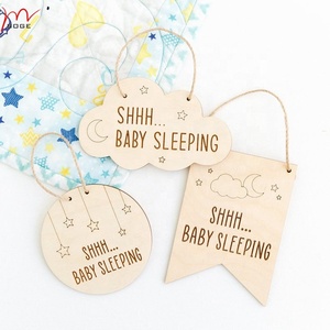 Nube a forma di camera dei bambini tag di Legno di tacere doorplate con il bambino sacco a pelo - Product Image 3