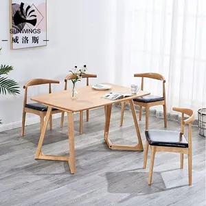 Prezzo all'ingrosso della fabbrica a buon mercato riciclato pino mobili per la casa tavolo da pranzo in legno per sala da pranzo set moderno