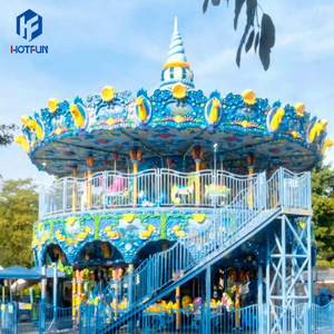 Carrousel à chevaux pour enfants en fibre de verre, double étage, 60 places, personnalisable, pour intérieur/extérieur, centre commercial, directement de l'usine - Product Image 1