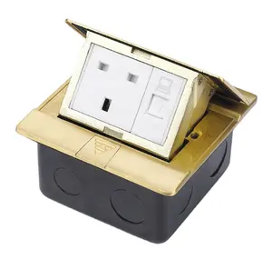 CGZ Brand Brass Waterproof Pop Up Cover Type Floor Box electrical outlet Socket