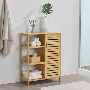 Gabinete <span class=keywords><strong>de</strong></span> piso independiente <span class=keywords><strong>de</strong></span> bambú <span class=keywords><strong>para</strong></span> cocina, sala <span class=keywords><strong>de</strong></span> estar y <span class=keywords><strong>baño</strong></span> con puertas, 3 estantes laterales <span class=keywords><strong>para</strong></span> almacenamiento <span class=keywords><strong>de</strong></span> bebidas y especias - Product Image 5