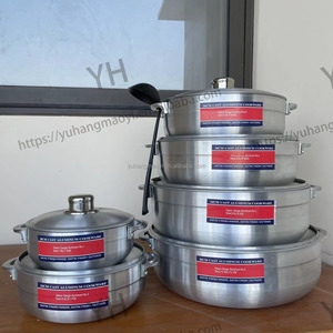 Ustensiles de Cuisine Légers, Batterie de Cuisine 6 Pièces en <span class=keywords><strong>Aluminium</strong></span> Moulé Sous Pression, Casseroles Forgées Grande Capacité avec Couvercle et Marmite - Product Image 6