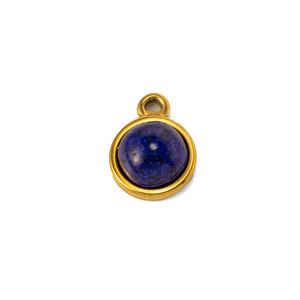 18 Karat Gold & Edelstahl Round Charm Anhänger Trendy DIY Halskette Ohrring Schmuck Zubehör Naturstein Halskette Ketten Typ - Product Image 3