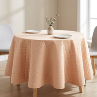 Nappe ronde matelassée en polyester épais pour mariage, banquet, fête, hôtel, usage domestique