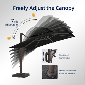 <span class=keywords><strong>Parasol</strong></span> déporté 10x13 pieds pour jardin, terrasse, villa avec base et éclairage – Expédition depuis les États-Unis - Product Image 4