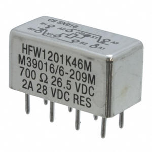 Relé HFW1201K46M de Uso General DPDT 2A 26.5V Especialmente Diseñado para Relés de Señal, Relés de hasta 2 Amperios - Product Image 1