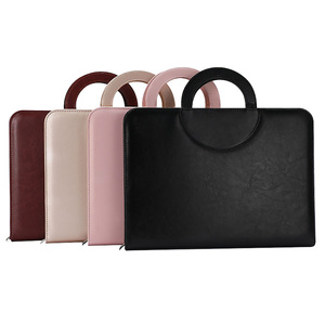 Cremallera Oficina Presentación Regalo Documento <span class=keywords><strong>Carpeta</strong></span> de archivos PU Cuero Negocios A4 Cartera - Product Image 1