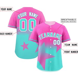 Gradiente personalizzato Baseball Softball Jersey traspirante morbido sublimazione Sport uniforme stampato Logo giovani adulti taglie semplice - Product Image 5