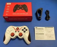 Joystick Gamepad Nirkabel Bluetooth X3 untuk PC, Kontroler Game BT3.0 untuk Ponsel, Tablet, dan TV Box dengan Penyangga