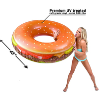 Bouée gonflable en forme de cheeseburger, fabriquée en usine, en PVC écologique, capacité <100kg, 45x45 pouces, pour le plaisir des fêtes estivales aquatiques