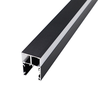 Profilé en aluminium extrudé 134 en alliage noir, profil en T anodisé, couvercle en PC laiteux pour canal LED d'armoire, lumière du jour 6000K, dimmable