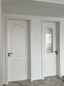 <span class=keywords><strong>Porte</strong></span> <span class=keywords><strong>en</strong></span> bois peinte haut de gamme avec <span class=keywords><strong>verre</strong></span> trempé, design moderne style ferme, <span class=keywords><strong>isolation</strong></span> phonique pour appartement, villa, atelier, usage intérieur - Product Image 4