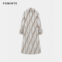 Manteau long en fausse fourrure ondulée à motif zigzag pour homme – Tendance, en stock, chaud, chic, streetwear de luxe pour l'hiver