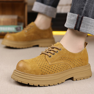 Chaussures en cuir décontractées pour hommes, respirantes et ajourées, nouvelle collection été, polyvalentes, basses, légères, pour le travail en extérieur - Product Image 3