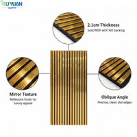 Panneaux acoustiques modernes OUYUAN en PVC à texture miroir dorée, 0,8 NRC, haute réduction du bruit pour salle d'enregistrement, studio, salon, chambre à coucher