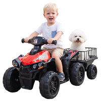 Quad électrique pour enfants avec remorque pour animaux de compagnie, 2,3 km/h, batterie 6V, jouet tout-terrain pour enfants et petits animaux