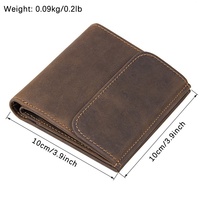 Dompet Kulit Kuda Gila Pria, Dompet Saku Kulit Pemegang Kartu Ramping