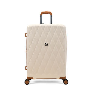 고비 럭셔리 화이트 하드 러기지 4종 세트 TSA 잠금장치 여행가방 전면 개폐형 20인치 PVC 포켓 피치 스킨 안감 이중 지퍼 - Product Image 5