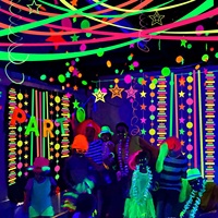 Banderoles lumineuses en papier fluo, fournitures de fête, décorations de fête à lumière noire, papier crêpe Fluorescent