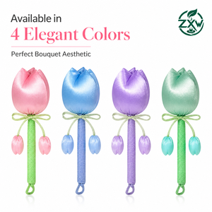 Marteau de <span class=keywords><strong>massage</strong></span> artisanal en satin de <span class=keywords><strong>tulipe</strong></span> et armoise pour femmes, cadeau de festival, bâton de <span class=keywords><strong>massage</strong></span> traditionnel à l'armoise pour la santé, thérapie du cuir chevelu - Product Image 4