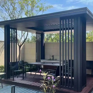 Pergola en <span class=keywords><strong>aluminium</strong></span> pour terrain de golf, gazebo avec lames réglables pour les terrasses des clubs et les zones de vision du parcours - Product Image 2