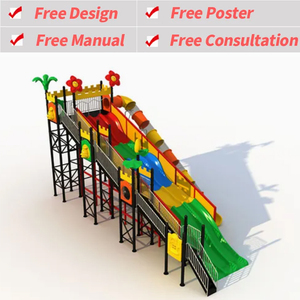 GREENGUARD Toboggan en plastique renforcé de fibre de carbone pour enfants, équipement de terrain de jeu extérieur pour enfants, lieu de villégiature - Product Image 3