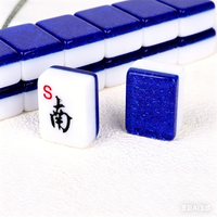 38 #   144 pièces en gros – Tuiles de Mahjong américaines en acrylique bleu scintillant, modernes et de luxe, roulées à la main, haut de gamme, portables, écologiques et personnalisables