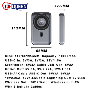 Mini chargeur portable 10000mAh, batterie externe avec câble intégré, magnétique, sans fil, petite batterie externe compacte, batterie externe pour les voyages - Product Image 2