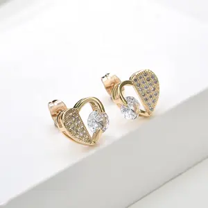 Elfic Heart Earrings Gold Plated Women Accessories Oro Laminado Fashion Jewelry Earrings Hearts