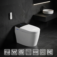 WC intelligent monobloc certifié WaterMark SAA avec chasse automatique, bidet, siège chauffant, lavage féminin, veilleuse et commande latérale intelligente