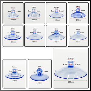 Zuignappen met paddenstoelvorm, milieuvriendelijk PVC, transparant plastic, zuignapbevestigingen (platte, raketvormige, puntige koppen) - Product Image 6