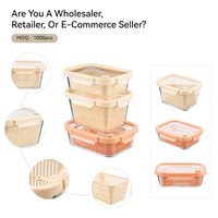 Pour IKOO panier amovible 3 tailles conteneurs de stockage des aliments micro-ondes réfrigérateur coffre-fort verre cuisine espaces passoire pour cadeaux