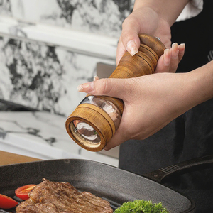 Juego de Molinillos Manuales de Sal y Pimienta de 6 Pulgadas, Botella de Madera Sólida <span class=keywords><strong>para</strong></span> Especias Recién Molidas, <span class=keywords><strong>para</strong></span> Uso en el Hogar, Cocina y Restaurante - Product Image 4