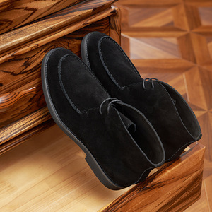 Nouvelles bottines <span class=keywords><strong>Chelsea</strong></span> en cuir véritable et daim, respirantes, antidérapantes, style britannique, en <span class=keywords><strong>nubuck</strong></span>, à lacets, pour hommes, en peau de mouton - Product Image 5