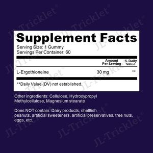 जुलूंग प्राकृतिक फल-स्वाद वाले गुम्मस एल-एर्गोथिइन मस्तिष्क पूरक कस्टम ओम एर्गोथिइन मशरूम हर्बल सप्लीमेंट - Product Image 4